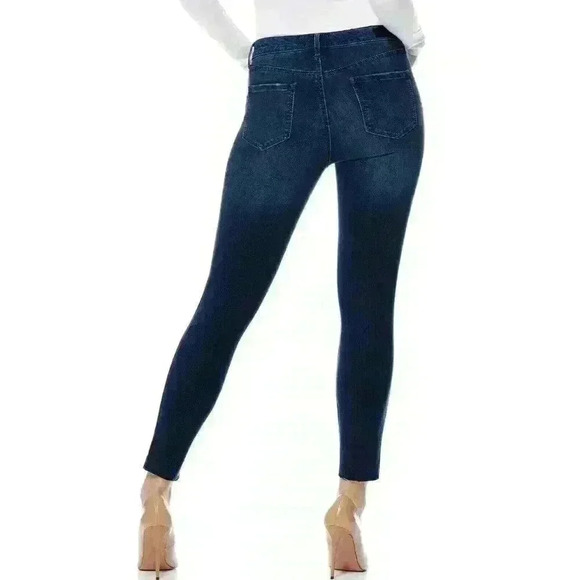 NWT Sofia Vergara Blue Jeans Sofia Mid Rise Skinny Stretch Ankle Dark Wash - Picture 2 of 8